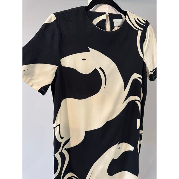 Corey Lynn Calter “Caballos” Horse Print Midi Dress Black & Cream – Size XS - Picture 5 of 10